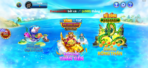 Các sảnh chơi trong game bắn cá VICCLUB