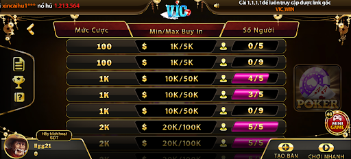 Cách truy cập sảnh game bài VICCLUB