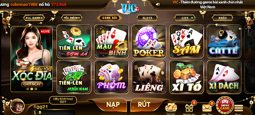 Đôi nét về sảnh game bài đổi thưởng trên VICCLUB
